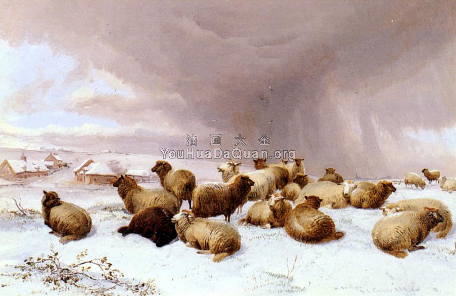 Sheep In Winter - 托马斯·辛德尼·库珀
